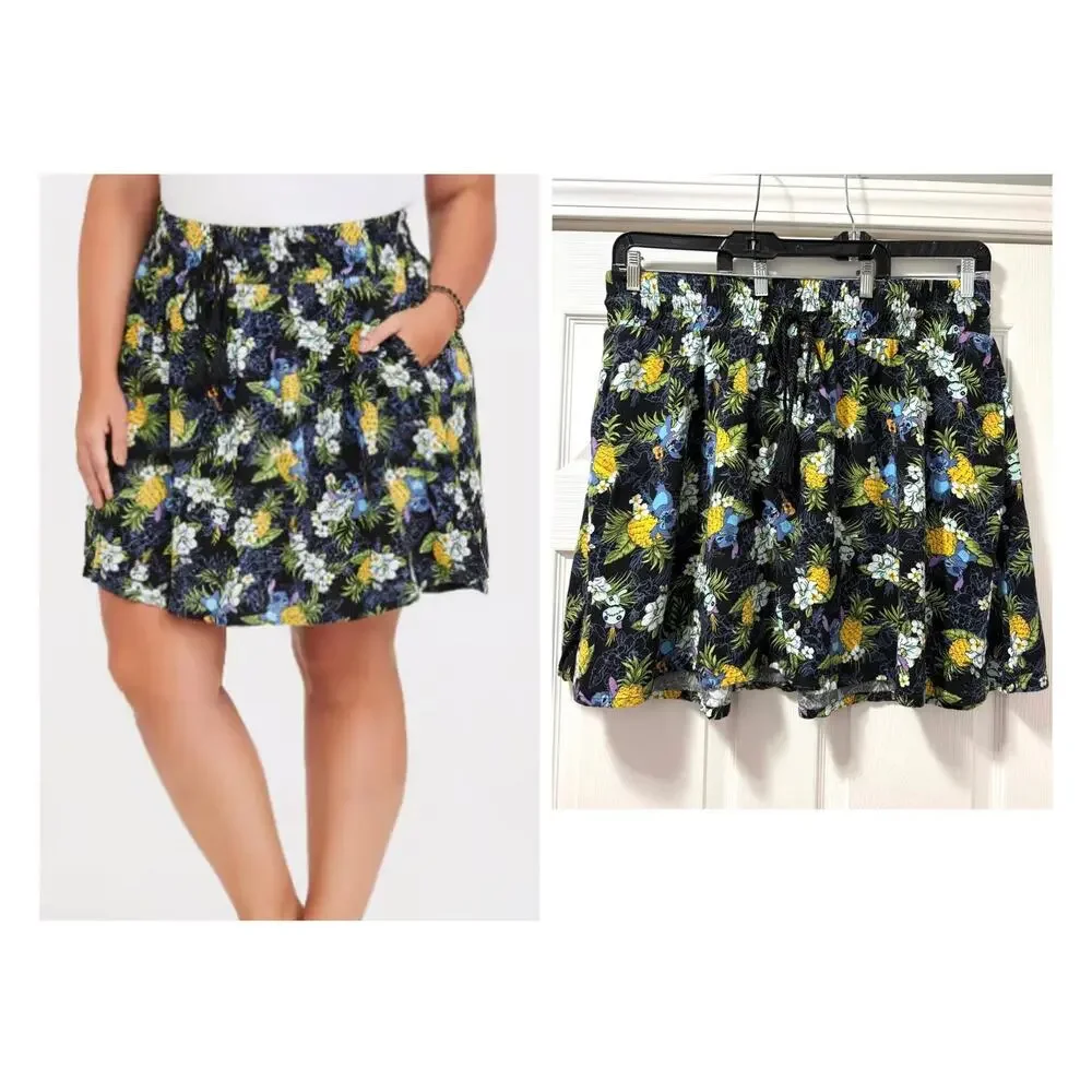 Torrid 2 (2X 18/20)‎ Disney Lilo & Stitch Scrump Hawaiian Tropical Mini Skirt